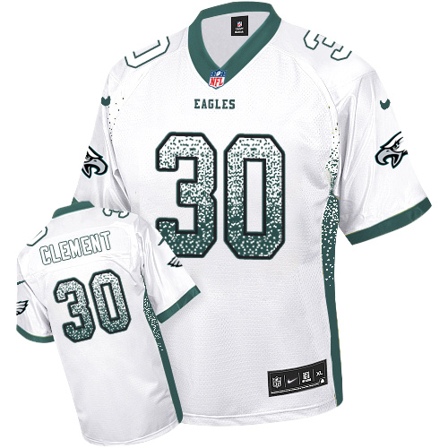 Nike Eagles #30 Corey Clement White Men's Stitched NFL Elite Drift Fashion Jersey - Click Image to Close